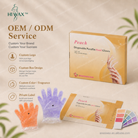 Lot de 140 g de gants et chaussettes en cire de paraffine parfumés à la pêche, jetables, pour un soin intensif hydratant des mains – Kit masque de soin des mains