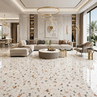 Carreaux de sol en terrazzo multicolores 120x120, carreaux de céramique brillants émaillés pour sol 60x60, céramique de Guangzhou, Chine