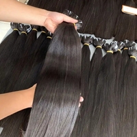 Extensions de cheveux vietnamiens de haute qualité, double trame, super tirées, noires, lisses, extensions de cheveux naturels provenant du fournisseur vietnamien