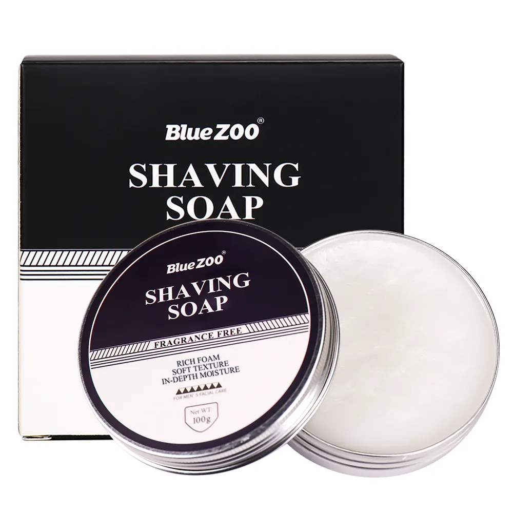 グラム/箱BlueZOOひげ剃り石鹸プライベートラベル利用可能な剃り石鹸-3つのフレーバーを選択
