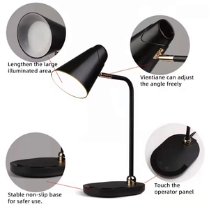 Custom Logo Modern Premium Black <b>Light</b> Eye Protection Flexible Minimalist LED Table Lamps for Bedroom Bedside Hotel Decorative - Product Image 4