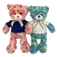 Songshan Jouets Personnalisé Saint Valentin Cadeau Animal En Peluche En Peluche Sublimation logo Ours Chemise Poupée Mignon Ruban Cravate Ours En Peluche Jouet