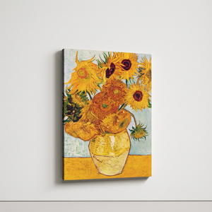 Van Gogh Sunflowers Canvas Art Print Yellow <b>Vase</b> Rectangle Wall Decoration Traditional Floral Design Wood Frame Medium Size - Product Image 1
