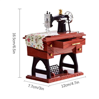 Boîte à musique de machine à coudre rétro, modèle de petite machine à coudre de simulation, boîte à musique décorative créative, peut être utilisée comme cadeau
