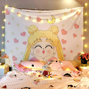 Macramé Anime Kawaii Décoration murale pour <span class=keywords><strong>chambre</strong></span> de fille, <span class=keywords><strong>tapisserie</strong></span> rose, décoration de <span class=keywords><strong>chambre</strong></span> japonaise - Product Image 6