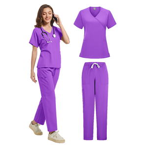 Uniformes clásicos de enfermería para Hospital, conjuntos de uniformes médicos, ropa de trabajo ligera elástica, uniforme clínico de enfermera de belleza para mascotas para mujeres - Product Image 6