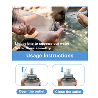 Bouteille d'eau souple en TPU ergonomique et durable de 500 ml, professionnelle pour le fitness et la gym, design anti-éclaboussures, étanche et écologique