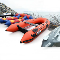 Bateau pneumatique gonflable à voile enroulable en PVC avec moteur électrique pour les sports nautiques en mer, la pêche, le canoë-kayak, le rameur - Moteur hors-bord inclus