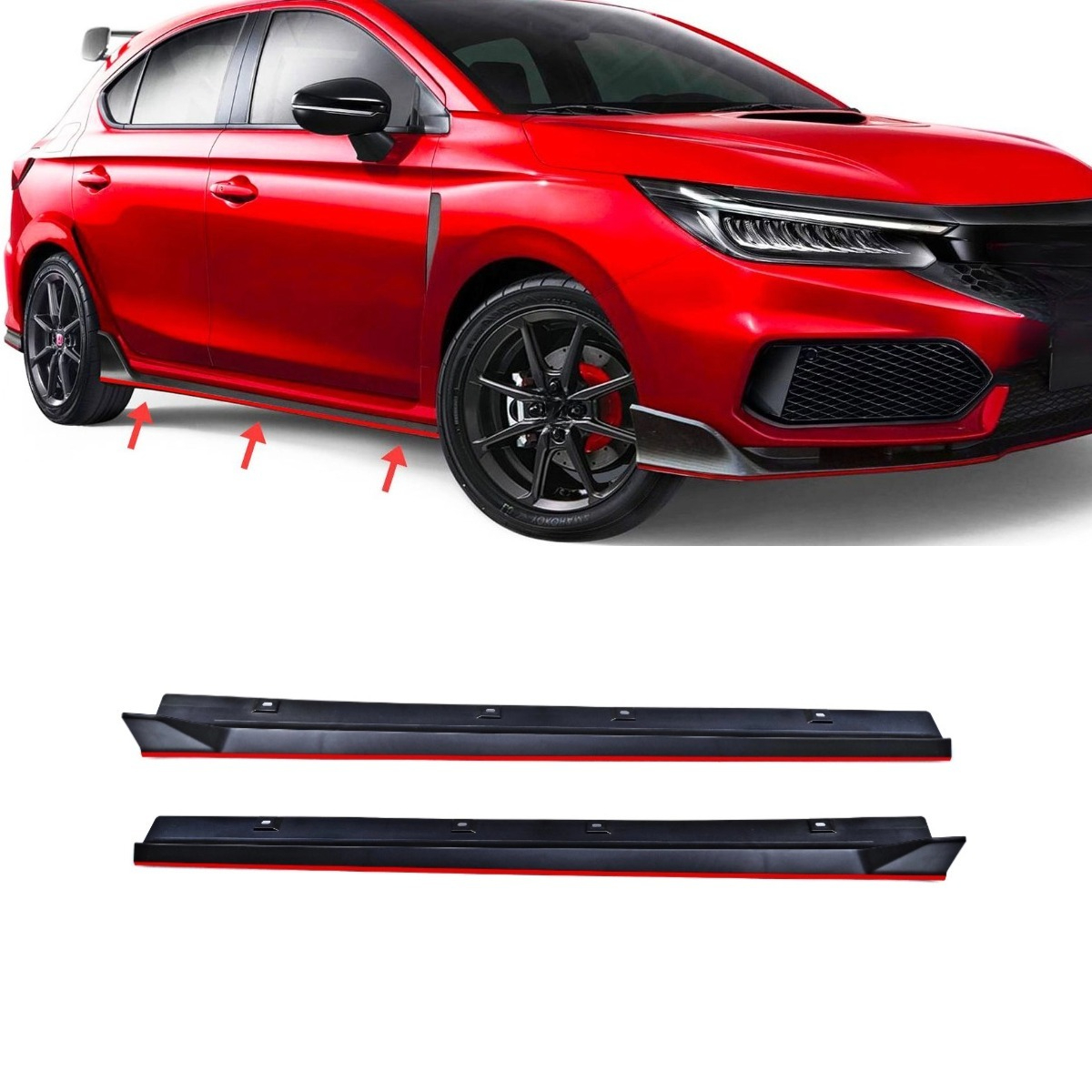 Línea negra-roja brillante