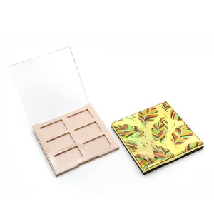 6 Color Logo Accepted Plastic Cosmetic Packaging Case Transparent Empty Luxury Eyeshadow Palette Container Private Label