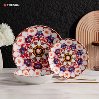 TRESUN Vaisselle en céramique de style marocain personnalisée, vente en gros, assiettes et bols, porcelaine de luxe, ensembles de vaisselle nordiques