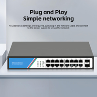 16+2 Port Gigabit Unmanaged Switch 10/100/1000Mbps 36Gbps mit 2 SFP-Steckplätzen Desktop-Rack für Überwachungskamera-Netzwerk auf Lager