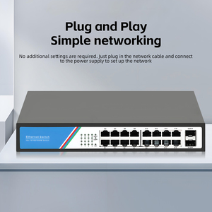 Switch Gigabit non géré 16+2 ports 10/100/1000 Mbps 36 Gbps avec 2 emplacements SFP, format rack de bureau pour réseau de caméras de sécurité, en stock - Product Image 3