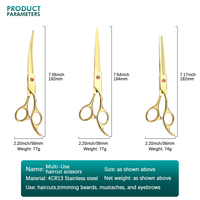 Ciseaux de coiffure professionnels de haute qualité, en acier inoxydable 4Cr13, à poignée courte pour droitiers, pour salons de beauté