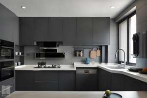 Custom Matt Modern Island Designs White Gabinetes de almacenamiento de grano de madera Gabinete de cocina Armario de cocina - Product Image 5