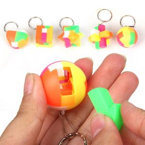 Fidget Toy-Plastic Kongming Lock <b>Puzzle</b> Mini - Building Block Keychains, Creative Nostalgic Assembly Ball Toys - Product Image 2
