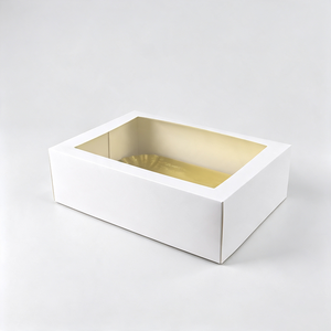 Rigid White Rectangle Box With Gold <b>Foil</b> Liner High-End Gift Packaging Cake Boxes - Product Image 3