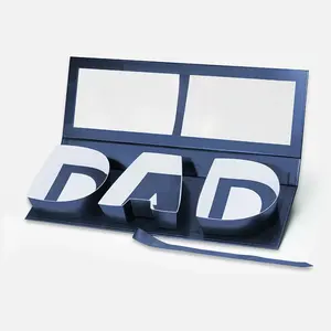 Luxury navy blue Thanksgiving Father's Day rose flowers packaging present gift boxes with clear window for dad