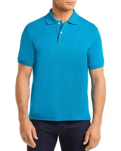 Yaz erkek Golf gömlek % 100% pamuk özel işlemeli Logo çizgili High-end ofis iş erkek Polo gömlekler