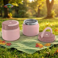 Pot isotherme en acier inoxydable 304 de 400 ml, écologique, pour soupes et aliments, avec couvercle à clipser, couleurs personnalisables