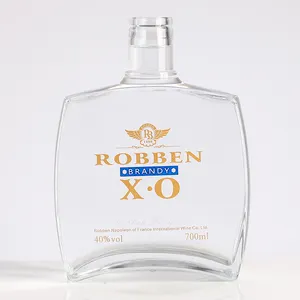 750毫升透明玻璃瓶酒伏特加/威士忌酒精饮料ISO认证高品质饮料玻璃瓶