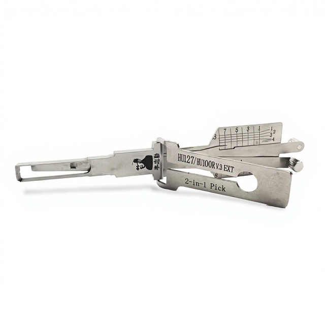 Decoder HU100R EXT LISHI 2-in-1 Silver Lock Pick Tool for BMW Series Hiding Door Opening Handle