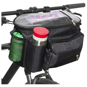 Large Bicycle Front <b>Storage</b> Pouch <b>Zipper</b> Closure Simple Design Transparent Pouch Shoulder Strap Large Bike Handlebar <b>Bag</b> - Product Image 1