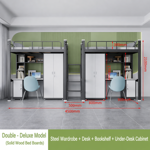 <span class=keywords><strong>Lit</strong></span> superposé en acier robuste avec bureau et <span class=keywords><strong>armoire</strong></span> pour étudiants universitaires et adultes, <span class=keywords><strong>lit</strong></span> de dortoir avec barrière haute et échelle - Product Image 4