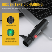 Senter Mini 90 Derajat Putar Pengisian Cepat Multifungsi Magnet dengan 12 Mode Cahaya Senter Portabel Led