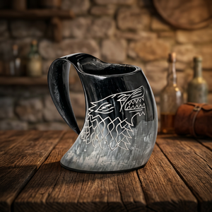 Polished Drinking Buffalo Horn Mug Eco-Friendly Handmade Custom Size Engraved Logo Latest Arrival Decorative Champagne <b>Beer</b> - Product Image 1