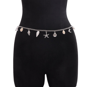 จี้เปลือกปลาดาวสีขาว สายคาดเอวประดับมุกเทียม เครื่องประดับปาร์ตี้ริมชายหาด สไตล์โบฮีเมียน แบบเส้นเดียว - Product Image 2