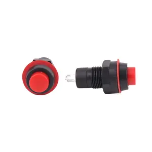 2021 10mm 2 pin DS-211 213 momentary plastic 12v self lock push button switch