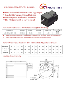 <span class=keywords><strong>Motor</strong></span> Eléctrico de CA de Imán Permanente Síncrono PMSM de la Serie L5D, Trifásico, 220 V, 2000 rpm, EC, 200 W - Product Image 5