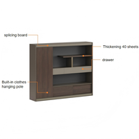 Meuble de classement de bureau moderne et simple, en panneau écologique de niveau E0, avec tiroir et tringle à vêtements, couleur personnalisable