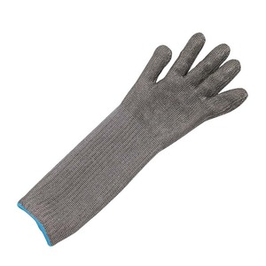 قفازات أمان صناعية ثقيلة مضادة للقطع ANSI A9، بأكمام طويلة إضافية 38 سم، مصنوعة من الأسلاك الفولاذية المقاومة للصدأ - Product Image 5