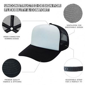 Casquette Trucker en Maille à 5 Panneaux pour Homme et Femme, Vente en Gros, Logo Personnalisé, Casquette Trucker en Mousse Personnalisée - Product Image 2