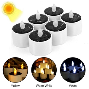 Juego de 6 Velas <span class=keywords><strong>Solares</strong></span> LED, Ahorro de Energía, Impermeables, con Llama parpadeante sin Fuego, <span class=keywords><strong>para</strong></span> Decoración de Jardín Exterior - Product Image 2