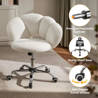 Fauteuils inclinables modernes à motif de fleurs blanches Fauteuils d'ordinateur de bureau pivotants de luxe en tissu confortable