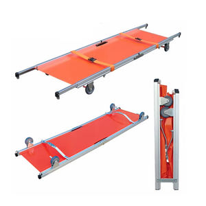 Camilla plegable <span class=keywords><strong>manual</strong></span> de aleación de aluminio con ruedas y patas de soporte para transferencia de rescate de incendios de <span class=keywords><strong>hospital</strong></span> - Product Image 1