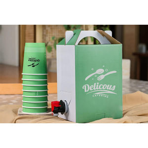 Boîte <span class=keywords><strong>à</strong></span> café isotherme jetable en <span class=keywords><strong>carton</strong></span> kraft pour vente en gros, conteneurs <span class=keywords><strong>à</strong></span> emporter pour boissons, distributeur de boîtes <span class=keywords><strong>à</strong></span> café 96oz (3L) - Product Image 2