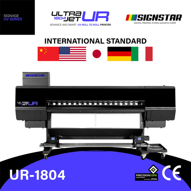 Large Format 180cm UV R2R Printer with 4 Epson I3200 Printheads, Weatherproof & Fade-Resistant, Ideal for Outdoor Advertising