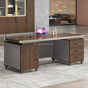 Escritorio de panel de madera de lujo moderno de alta calidad personalizado, muebles de oficina extensibles para el hogar o Gerente Ejecutivo Boss CEO - Product Image 4