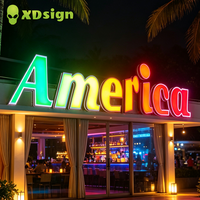 Enseigne au néon LED personnalisée XDsign, lettres lumineuses extérieures, couleur magique, signalétique 3D, enseigne au néon LED commerciale pour les entreprises