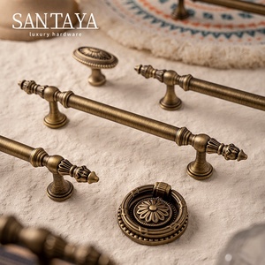 Santaya <strong>Antique</strong> Brass Kitchen Cabinet Handle European <strong>Style</strong> Vintage Luxury Bronze Pull Furniture Wardrobe <strong>Drawer</strong> <strong>Knob</strong> - Product Image 1