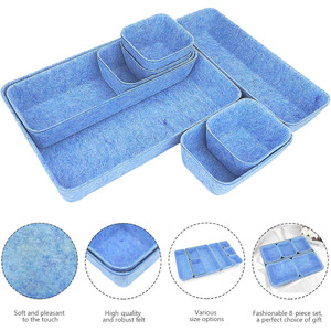 웰랙시 사무실 서랍 정리함 트레이 펠트 수납함 서랍 칸막이 서랍 정리함 8개 세트 - Product Image 4