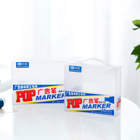 Boîte à stylos pliable transparente multi-usages en PET, emballage en plastique transparent pour marqueurs et crayons, matériaux recyclables pour étudiants, gaufrage