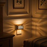 Veilleuse LOHAS Amber 3000K carrée, éclairage doux de nuit, lampe décorative à brancher sur prise murale pour chambre, salle de bain, couloir