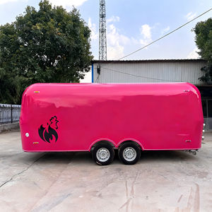 Chariot de vente ambulante de crème glacée rouge fraise, véhicule de service alimentaire mobile, équipement de restauration en acier inoxydable à 4 roues - Product Image 4