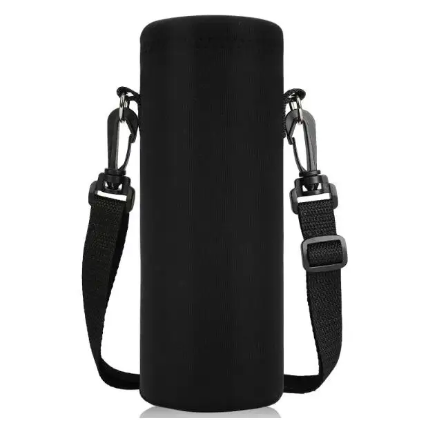 Top Grade 3mm Thick ! Portable water bottle holder with shoulder strap belt thermal insulate sleeve cooler bag