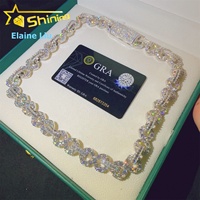 Chaîne de collier cubaine en argent sterling 925 de 15 mm, personnalisée, sertie de diamants, style hip-hop, bijoux fins de haute qualité, moissanite